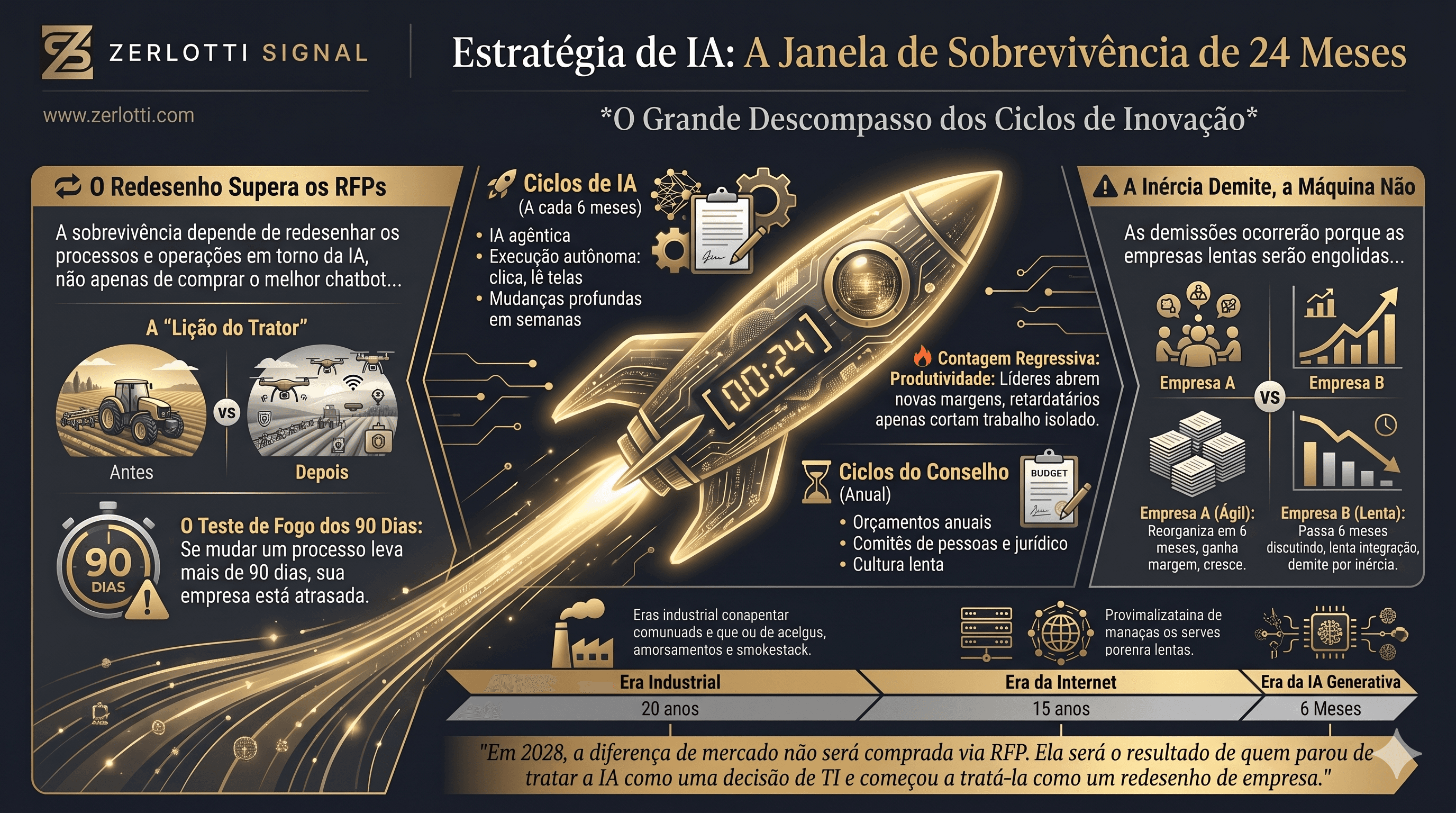 A janela curta: por que a velocidade de adaptação vai decidir quem sobrevive nos próximos 24 meses