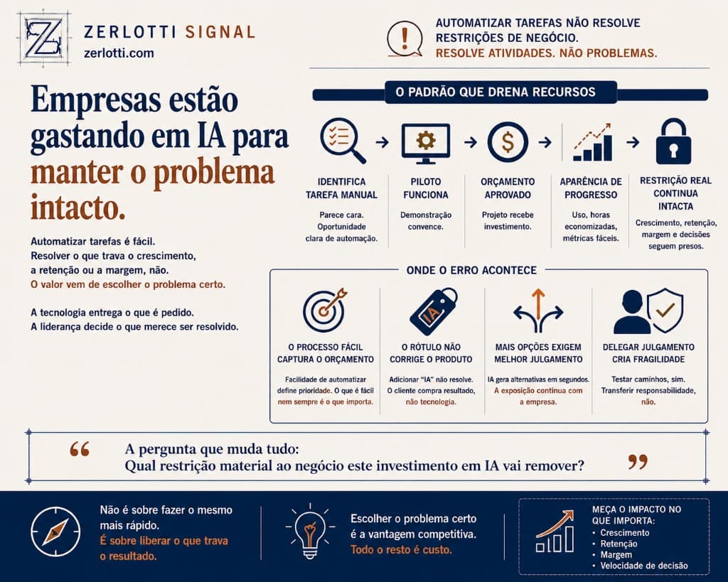 Empresas estão gastando em IA para manter o problema intacto